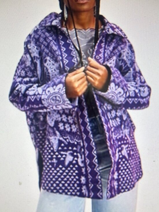 We The Free Free People Tops - We The Free Free People Butterfly Jacquard Shirt Jacket Purple Blue Combo NEW